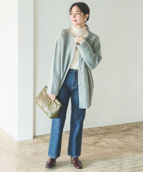 B:MING by BEAMS（ビーミングバイビームス）の「B:MING by BEAMS / アンゴラ ストレッチ カーディガン 22AW（カーディガン/ボレロ・レディース・ベージュ/オリーブ/トップグレー・FREE）」の20枚目の写真