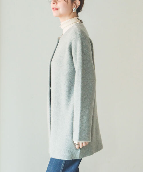 B:MING by BEAMS（ビーミングバイビームス）の「B:MING by BEAMS / アンゴラ ストレッチ カーディガン 22AW（カーディガン/ボレロ・レディース・ベージュ/オリーブ/トップグレー・FREE）」の21枚目の写真