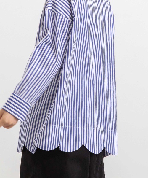 POU DOU DOU（プードゥドゥ）の「とり刺繍裾スカラップ2wayブラウス（シャツ/ブラウス・レディース・オフホワイト/ブルー/ダークグレー・3）」の13枚目の写真