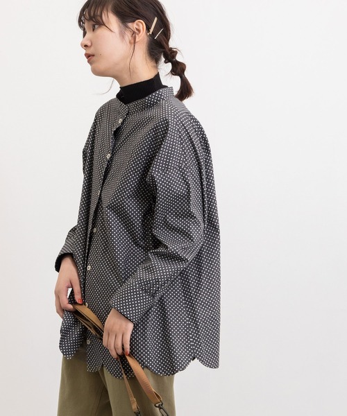 POU DOU DOU（プードゥドゥ）の「とり刺繍裾スカラップ2wayブラウス（シャツ/ブラウス・レディース・オフホワイト/ブルー/ダークグレー・3）」の17枚目の写真