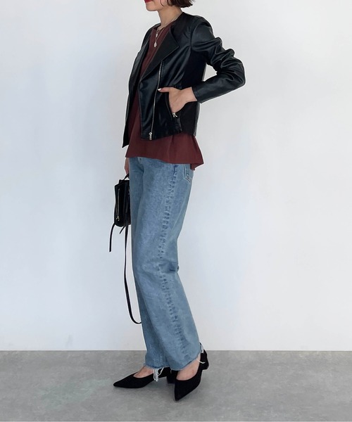 PICCIN（ピッチン）の「サイドリブ切り替え2wayライダースジャケット（ライダースジャケット・レディース・ブラック・M/L）」の17枚目の写真