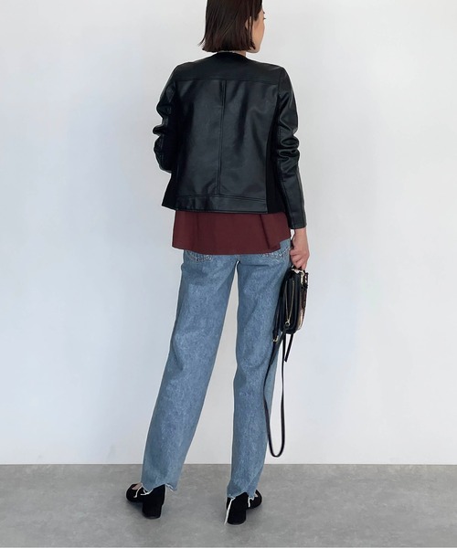 PICCIN（ピッチン）の「サイドリブ切り替え2wayライダースジャケット（ライダースジャケット・レディース・ブラック・M/L）」の18枚目の写真