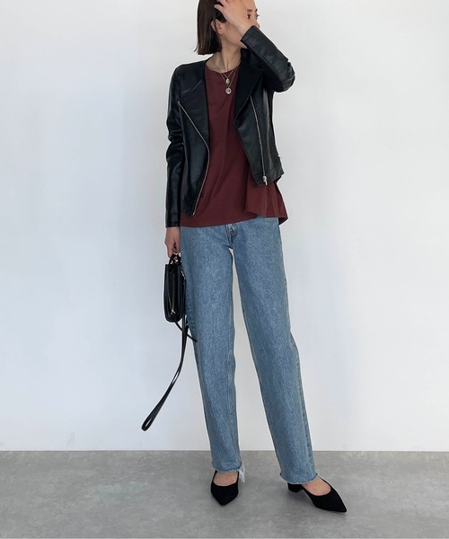 PICCIN（ピッチン）の「サイドリブ切り替え2wayライダースジャケット（ライダースジャケット・レディース・ブラック・M/L）」の20枚目の写真