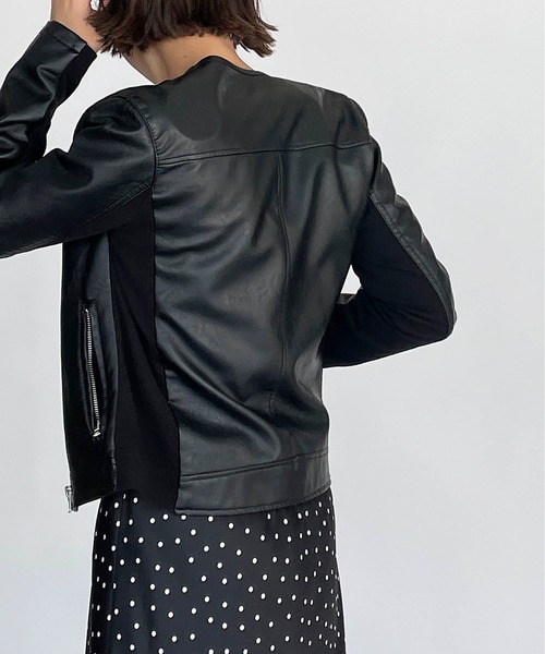 PICCIN（ピッチン）の「サイドリブ切り替え2wayライダースジャケット（ライダースジャケット・レディース・ブラック・M/L）」の8枚目の写真