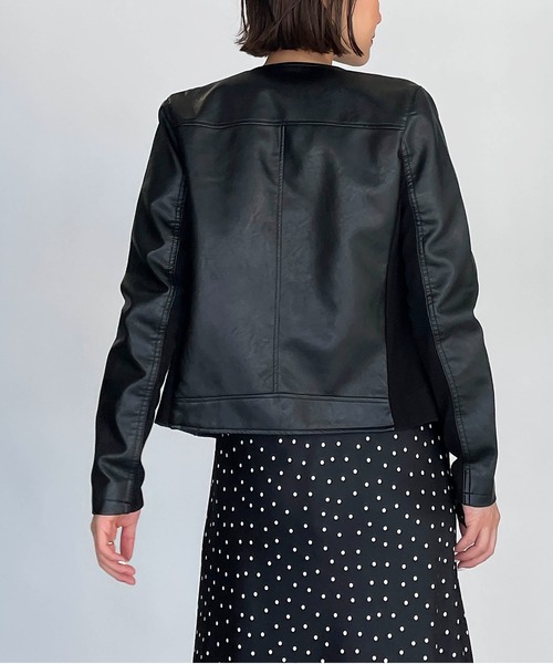 PICCIN（ピッチン）の「サイドリブ切り替え2wayライダースジャケット（ライダースジャケット・レディース・ブラック・M/L）」の9枚目の写真