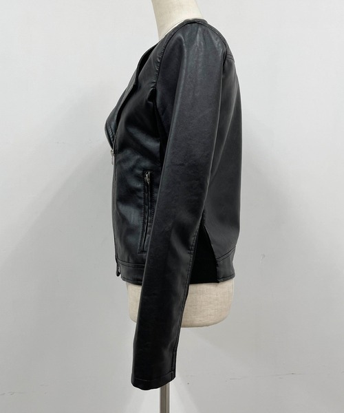 PICCIN（ピッチン）の「サイドリブ切り替え2wayライダースジャケット（ライダースジャケット・レディース・ブラック・M/L）」の22枚目の写真