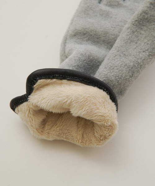 PAPILLONNER（パピヨネ）の「フリースグローブ/PAPILLONNER/パピヨネ（手袋・レディース・ライトグレー/ダークブラウン・FREE）」の4枚目の写真