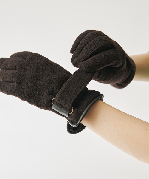 PAPILLONNER（パピヨネ）の「フリースグローブ/PAPILLONNER/パピヨネ（手袋・レディース・ライトグレー/ダークブラウン・FREE）」の7枚目の写真