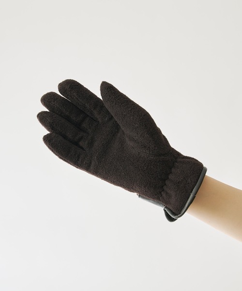 PAPILLONNER（パピヨネ）の「フリースグローブ/PAPILLONNER/パピヨネ（手袋・レディース・ライトグレー/ダークブラウン・FREE）」の3枚目の写真