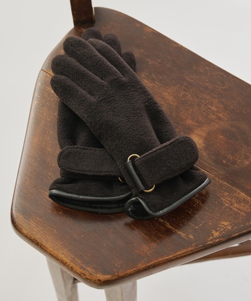 PAPILLONNER（パピヨネ）の「フリースグローブ/PAPILLONNER/パピヨネ（手袋・レディース・ライトグレー/ダークブラウン・FREE）」の5枚目の写真