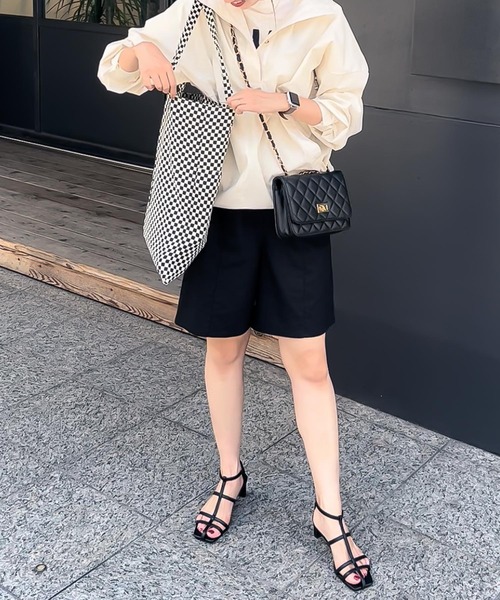 KOBE LETTUCE（コウベレタス）の「チェックロゴプリントトートバッグ[B1497]（トートバッグ・レディース・ブラック/ベージュ/グリーン・FREE）」の9枚目の写真