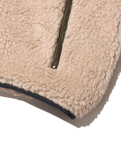 THE NORTH FACE PURPLE LABEL（ザ ノースフェイス パープルレーベル）の「※入荷禁止※　THE NORTH FACE PURPLE LABEL Wool Boa Fleece Field Cardigan / ザ ノース フェイス パープルレーベル ウール ボア フリース フィルド カーディガン（ブルゾン・メンズ・ブラック/ベージュ・L/XL/M/S）」の10枚目の写真