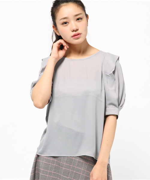 Chico（チコ）の「袖タックBL（シャツ/ブラウス・レディース・ホワイト/ライトブルー/グレー・FREE）」の12枚目の写真