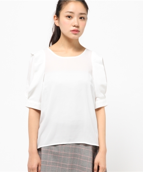 Chico（チコ）の「袖タックBL（シャツ/ブラウス・レディース・ホワイト/ライトブルー/グレー・FREE）」の4枚目の写真