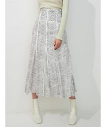 MERCURYDUO | コルセットパイピングフレアフラワースカート(スカート)