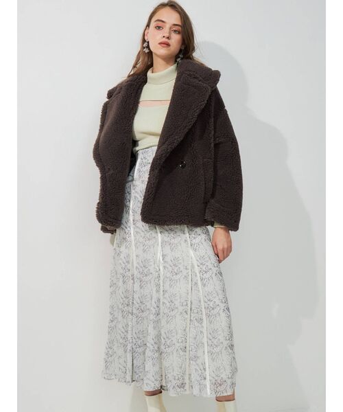 MERCURYDUO（マーキュリーデュオ）の「コルセットパイピングフレアフラワースカート（スカート・レディース・ブラック/グレー/アイボリー・SMALL/MEDIUM）」の15枚目の写真