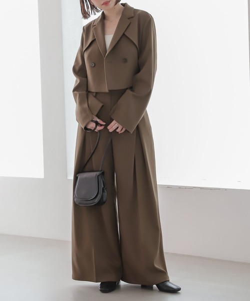 Heather（ヘザー）の「ハイウエストタックパンツ　162319（スラックス・レディース・チャコールグレー/ブラウン・S/M）」の12枚目の写真