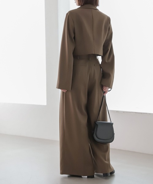 Heather（ヘザー）の「ハイウエストタックパンツ　162319（スラックス・レディース・チャコールグレー/ブラウン・S/M）」の13枚目の写真