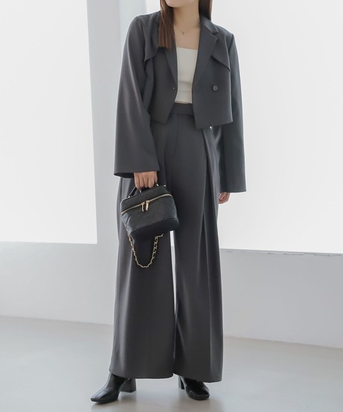 Heather（ヘザー）の「ハイウエストタックパンツ　162319（スラックス・レディース・チャコールグレー/ブラウン・S/M）」の17枚目の写真