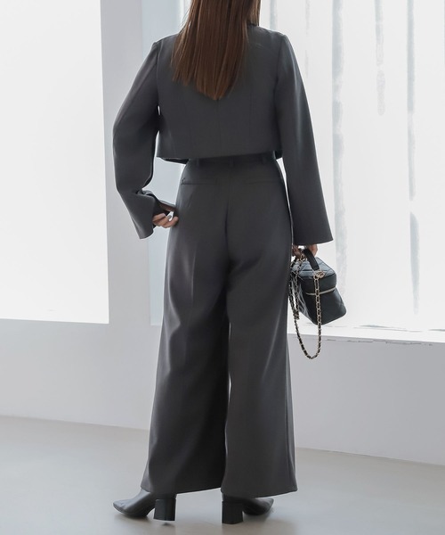 Heather（ヘザー）の「ハイウエストタックパンツ　162319（スラックス・レディース・チャコールグレー/ブラウン・S/M）」の18枚目の写真