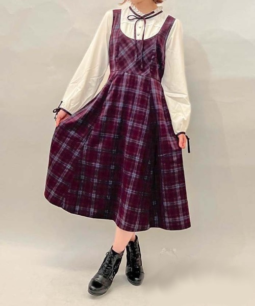 axes femme（アクシーズファム）の「チェック柄ドッキングOP