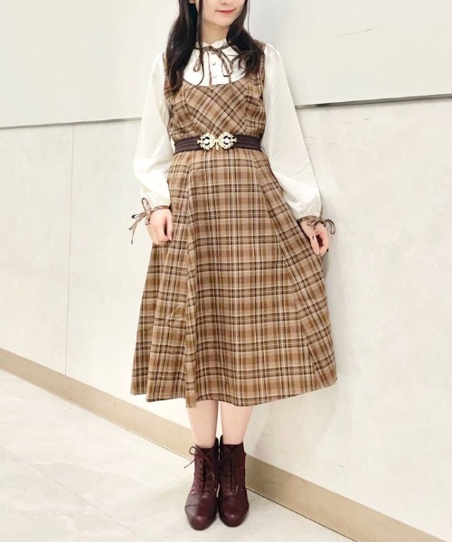 axes femme（アクシーズファム）の「チェック柄ドッキングOP
