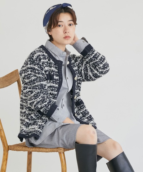 DOUX ARCHIVES（ドゥアルシーヴ）の「ツイードカーディガン（カーディガン/ボレロ）」 - WEAR