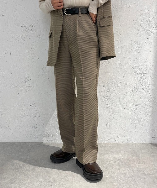 apres jour mignon（アプレジュールミニョン）の「チェックストレートパンツ【SETUP着用可能】【ZOZOTOWN限定アイテム】（その他パンツ・レディース・グレー/ダークブラウン/ベージュ・SMALL/MEDIUM/X-LARGE）」の3枚目の写真