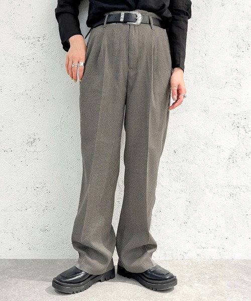 apres jour mignon（アプレジュールミニョン）の「チェックストレートパンツ【SETUP着用可能】【ZOZOTOWN限定アイテム】（その他パンツ・レディース・グレー/ダークブラウン/ベージュ・SMALL/MEDIUM/X-LARGE）」の5枚目の写真