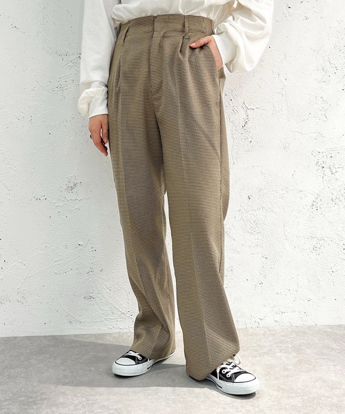 apres jour mignon（アプレジュールミニョン）の「チェックストレートパンツ【SETUP着用可能】【ZOZOTOWN限定アイテム】（その他パンツ・レディース・グレー/ダークブラウン/ベージュ・SMALL/MEDIUM/X-LARGE）」の21枚目の写真