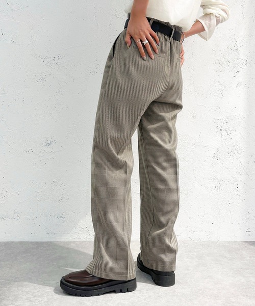 apres jour mignon（アプレジュールミニョン）の「チェックストレートパンツ【SETUP着用可能】【ZOZOTOWN限定アイテム】（その他パンツ・レディース・グレー/ダークブラウン/ベージュ・SMALL/MEDIUM/X-LARGE）」の12枚目の写真