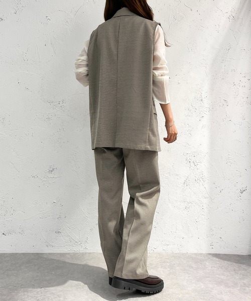 apres jour mignon（アプレジュールミニョン）の「チェックストレートパンツ【SETUP着用可能】【ZOZOTOWN限定アイテム】（その他パンツ・レディース・グレー/ダークブラウン/ベージュ・SMALL/MEDIUM/X-LARGE）」の14枚目の写真