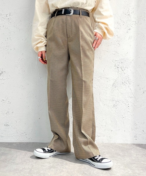 apres jour mignon（アプレジュールミニョン）の「チェックストレートパンツ【SETUP着用可能】【ZOZOTOWN限定アイテム】（その他パンツ・レディース・グレー/ダークブラウン/ベージュ・SMALL/MEDIUM/X-LARGE）」の15枚目の写真