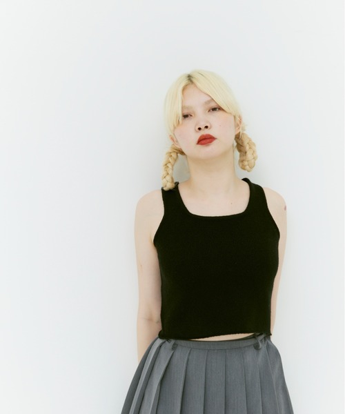 17HR（セブンティーンアワーズ）の「ニットタンクトップ（タンクトップ・レディース・ホワイト/ブラック/ブルー・FREE）」の10枚目の写真