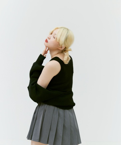 17HR（セブンティーンアワーズ）の「ニットタンクトップ（タンクトップ・レディース・ホワイト/ブラック/ブルー・FREE）」の13枚目の写真