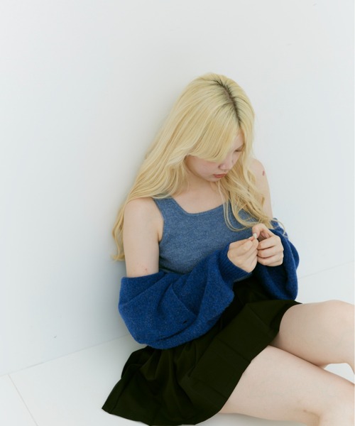 17HR（セブンティーンアワーズ）の「ニットタンクトップ（タンクトップ・レディース・ホワイト/ブラック/ブルー・FREE）」の16枚目の写真