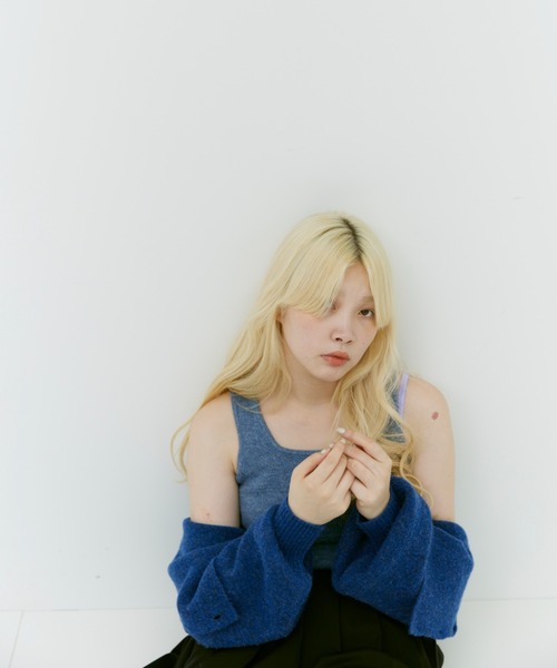 17HR（セブンティーンアワーズ）の「ニットタンクトップ（タンクトップ・レディース・ホワイト/ブラック/ブルー・FREE）」の17枚目の写真