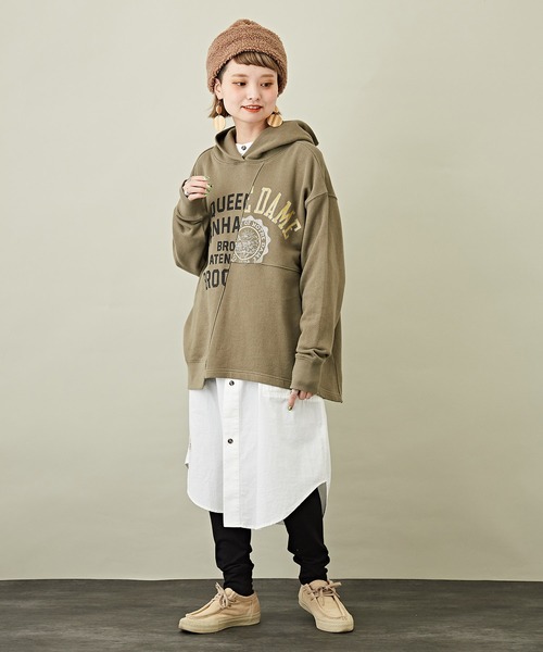 CUBE SUGAR（キューブシュガー）の「無地裏起毛ウォームフライスレギンス（レギンス/スパッツ・レディース・モカ/オートミール/オレンジ/パープル/ブラック・M）」の6枚目の写真