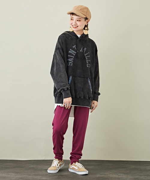 CUBE SUGAR（キューブシュガー）の「無地裏起毛ウォームフライスレギンス（レギンス/スパッツ・レディース・モカ/オートミール/オレンジ/パープル/ブラック・M）」の9枚目の写真