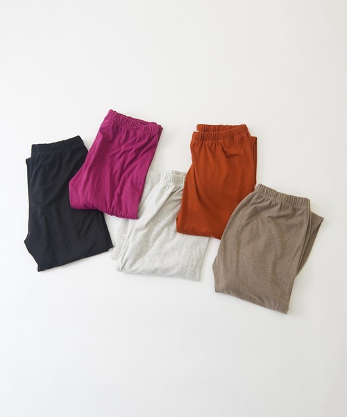 CUBE SUGAR（キューブシュガー）の「無地裏起毛ウォームフライスレギンス（レギンス/スパッツ・レディース・モカ/オートミール/オレンジ/パープル/ブラック・M）」の18枚目の写真