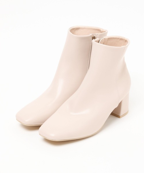 GLOBAL WORK（グローバルワーク）の「らくっション撥水スクエアブーツ/124242（ブーツ・レディース・ブラック/アイボリー/ブラウン・MEDIUM/LARGE）」の2枚目の写真