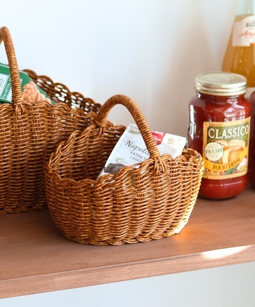 TIMELESS COMFORT（タイムレスコンフォート）の「UTILE(ユティル)洗えるオーバルワンハンドルバスケットS（収納グッズ・レディース・ブラウン・ONE SIZE）」の3枚目の写真