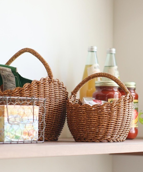 TIMELESS COMFORT（タイムレスコンフォート）の「UTILE(ユティル)洗えるオーバルワンハンドルバスケットS（収納グッズ・レディース・ブラウン・ONE SIZE）」の4枚目の写真