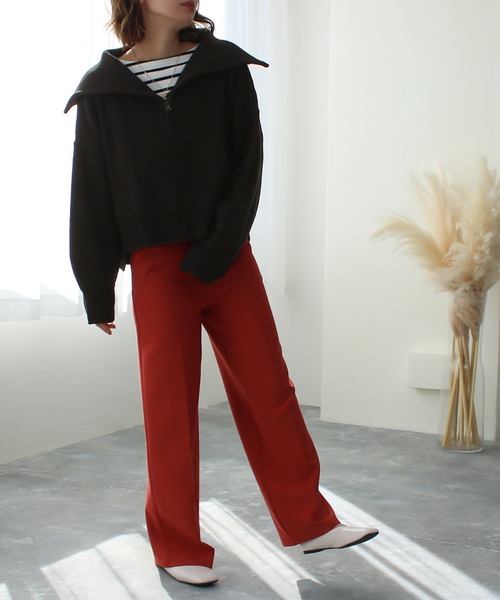 Social GIRL（ソーシャルガール）の「ハーフジップニットプルオーバー（ニット/セーター・レディース・ベージュ/ブラック/アイボリー・M）」の20枚目の写真