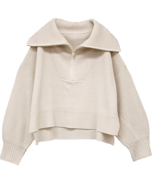 Social GIRL（ソーシャルガール）の「ハーフジップニットプルオーバー（ニット/セーター・レディース・ベージュ/ブラック/アイボリー・M）」の17枚目の写真