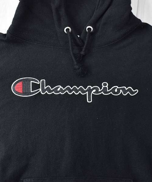 Champion(チャンピオン)の「【ヴィンテージ古着】Champion / チャンピオン REVERSE WEAVE フロント刺繍 プルオーバーパーカー(パーカー・メンズ・ブラック・MEDIUM)」の2枚目の写真