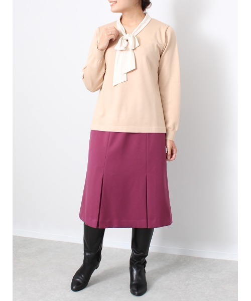fleur by mint breeze（フルールバイミントブリーズ）の「【M～5L 大きいサイズ】ミディ丈 切替 Aラインスカート（スカート・レディース・パープル/ネイビー・L/LL/3L/4L/5L/M）」の7枚目の写真