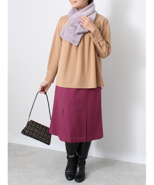 fleur by mint breeze（フルールバイミントブリーズ）の「【M～5L 大きいサイズ】ミディ丈 切替 Aラインスカート（スカート・レディース・パープル/ネイビー・L/LL/3L/4L/5L/M）」の9枚目の写真