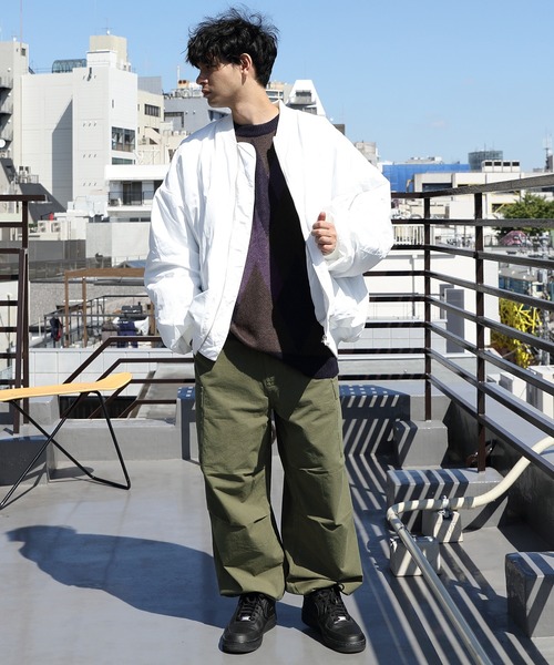 ８(eight)（エイト）の「ビッグ中綿ＭＡ-1（MA-1・メンズ・ブラック/オリーブ/グレイッシュベージュ/オフホワイト・LARGE/MEDIUM）」の12枚目の写真