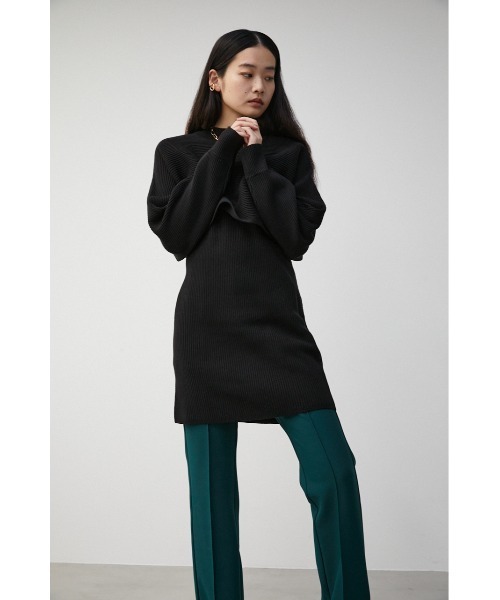AZUL by moussy（アズールバイマウジー）の「LAYERD SET KNIT TUNIC/レイヤードセットニットチュニック（チュニック・レディース・ダークオレンジ/グレー/ブラック・FREE）」の5枚目の写真